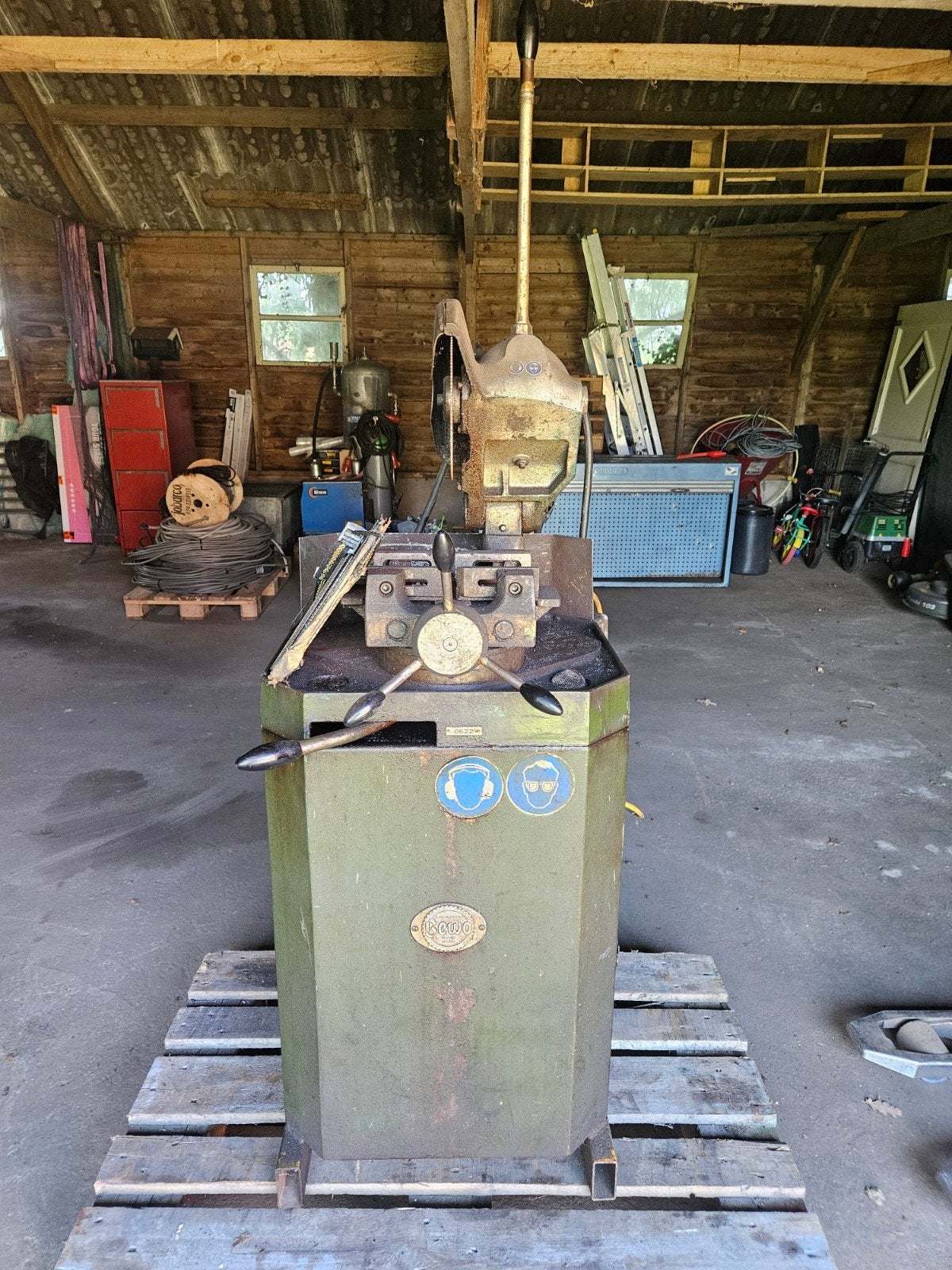 Bewo afkortzaag metaal met extra bladen 250 / 315, Gebruikt, 70 mm of meer, Ophalen of Verzenden, Afkortzaag