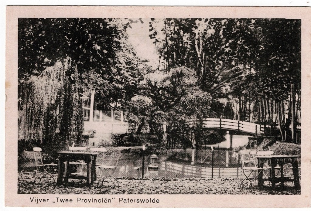 Paterswolde 1943. Vijver  "Twee Provinciën"., Ophalen of Verzenden, 1940 tot 1960, Gelopen, Groningen