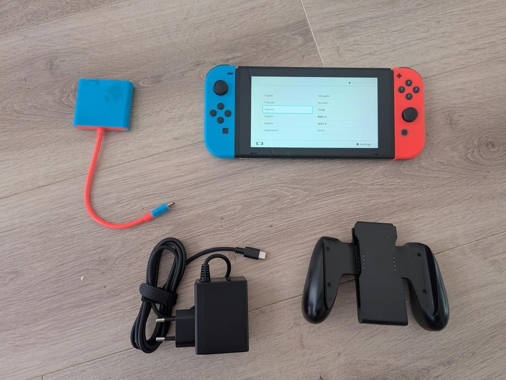 Nintendo Switch V1 unpachted, compleet in topconditie, Ophalen of Verzenden, Zo goed als nieuw, Met 2 controllers, Switch Original