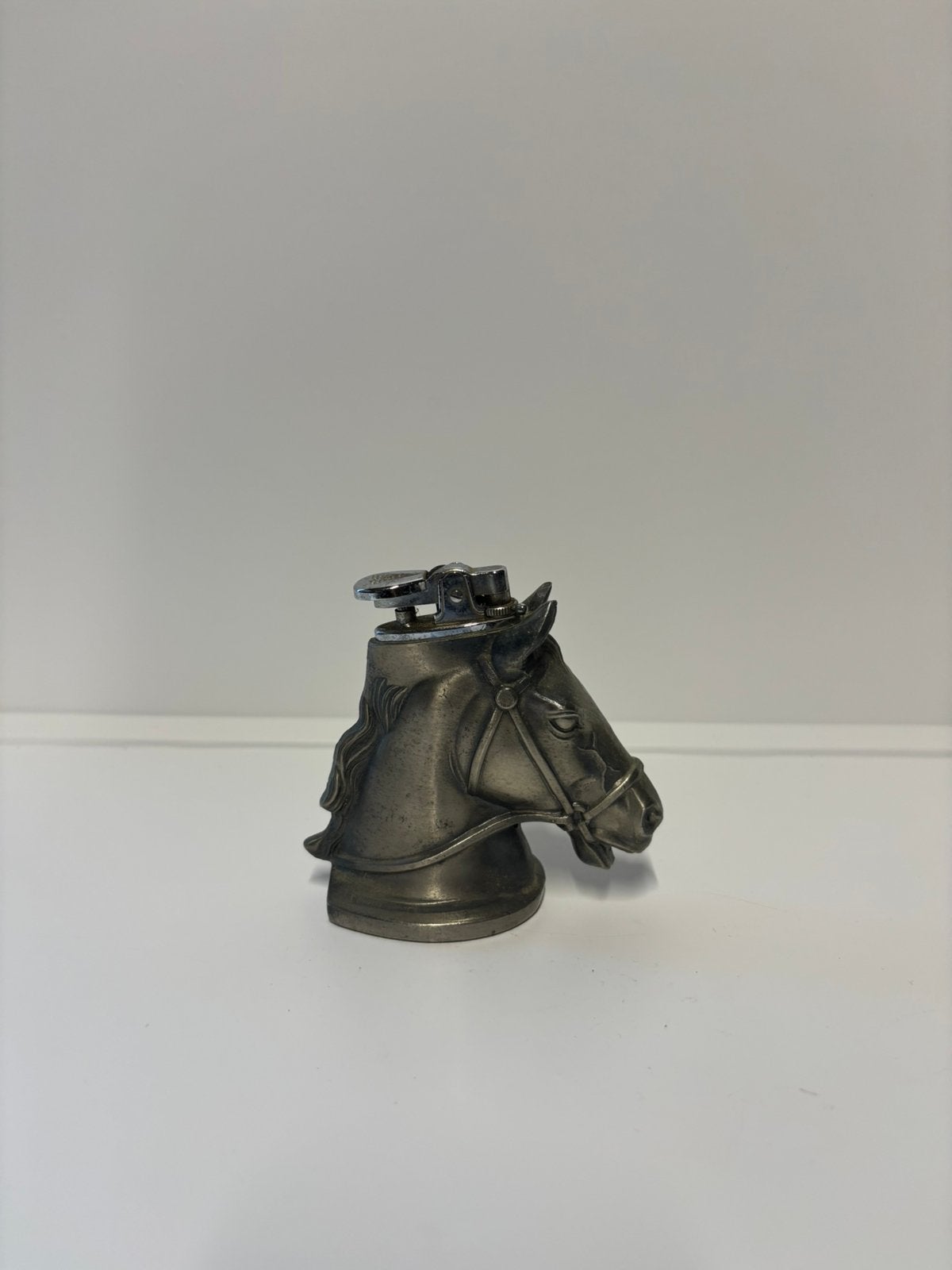 Vintage zilver metalen paardenhoofd tafelaansteker, *, Gebruikt, Verzenden, *