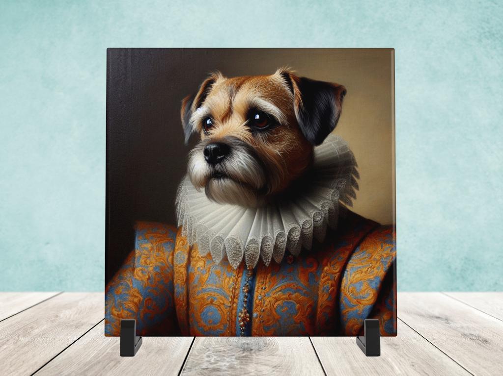 Barok Stijl - Border Terrier tegel, Verzenden, Nieuw