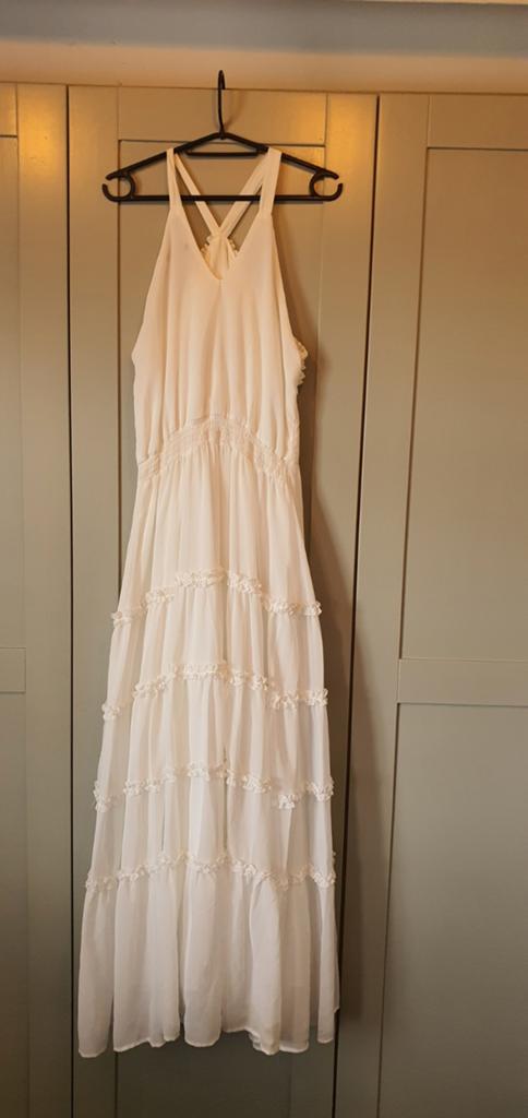 Lange witte jurk met ruches - Jus de Pom, Maat 38/40 (M), Jus de Pom, Wit, Ophalen of Verzenden