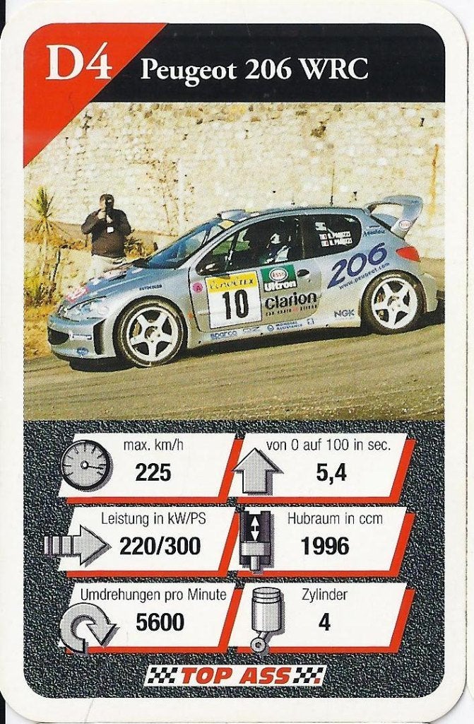 Kw2062 verzamelplaatje d4 auto sport peugeot 206 wrc, Ophalen of Verzenden, Zo goed als nieuw, Auto's