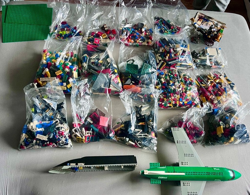Megapartij LEGO 7KG!  Cargo Plane 7734, Ferrari enKings era, Gebruikt, Lego, Overige typen, Ophalen of Verzenden