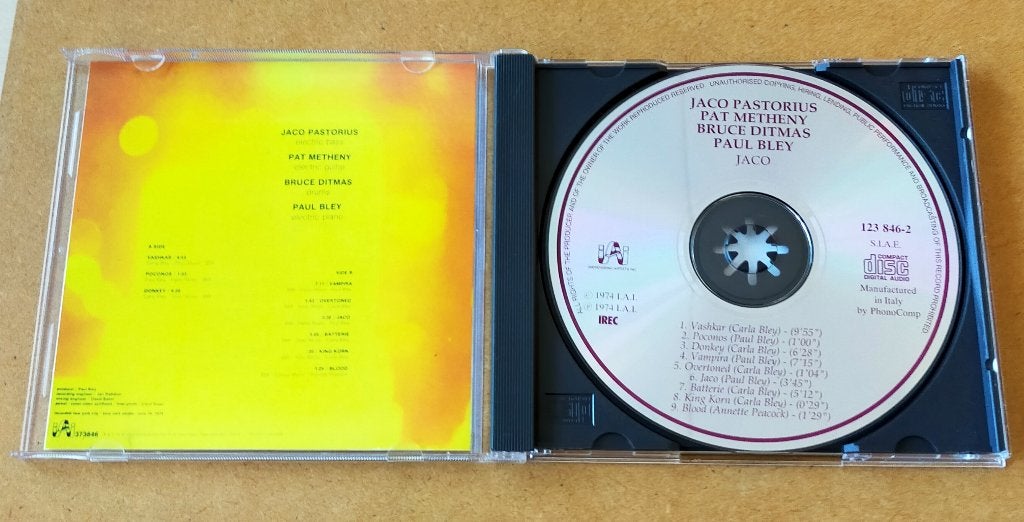 Jaco Pastorius Pat Metheny Bruce Ditmas Paul Bley CD 1976/92, Ophalen of Verzenden, Zo goed als nieuw, Jazz