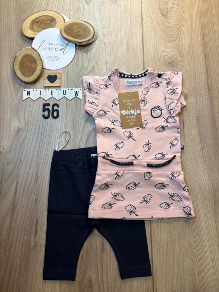 Baby girl Dirkje setje jurkje legging roze blauw maat 56, Kinderen en Baby's, Ophalen of Verzenden, Nieuw, Meisje, Setje