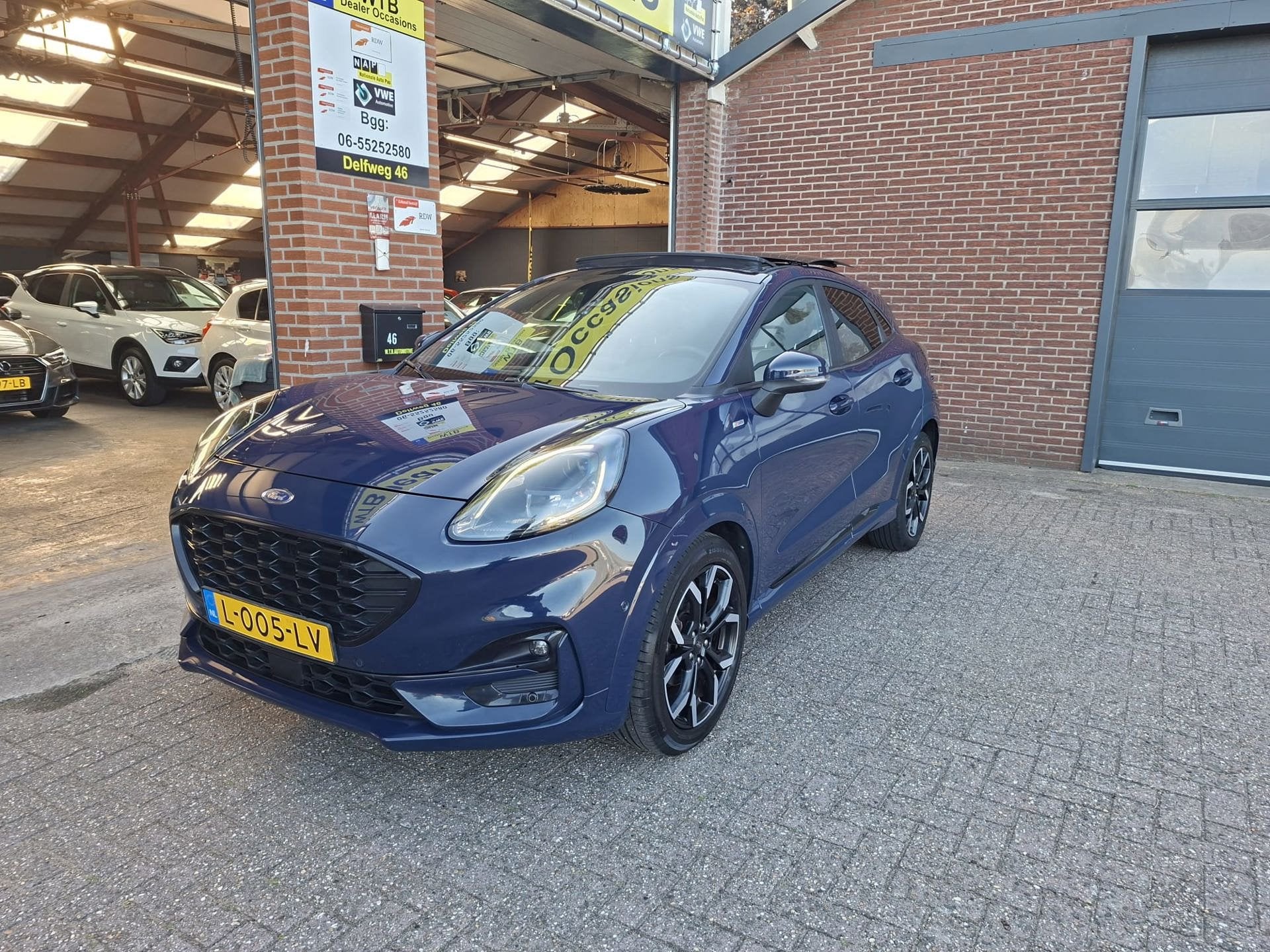 Ford Puma 1.0 EcoBoost Hybrid ST-Line X, Full option, Pano,, Auto's, Ford, Voorwielaandrijving, Blauw, 23 km/l, Origineel Nederlands