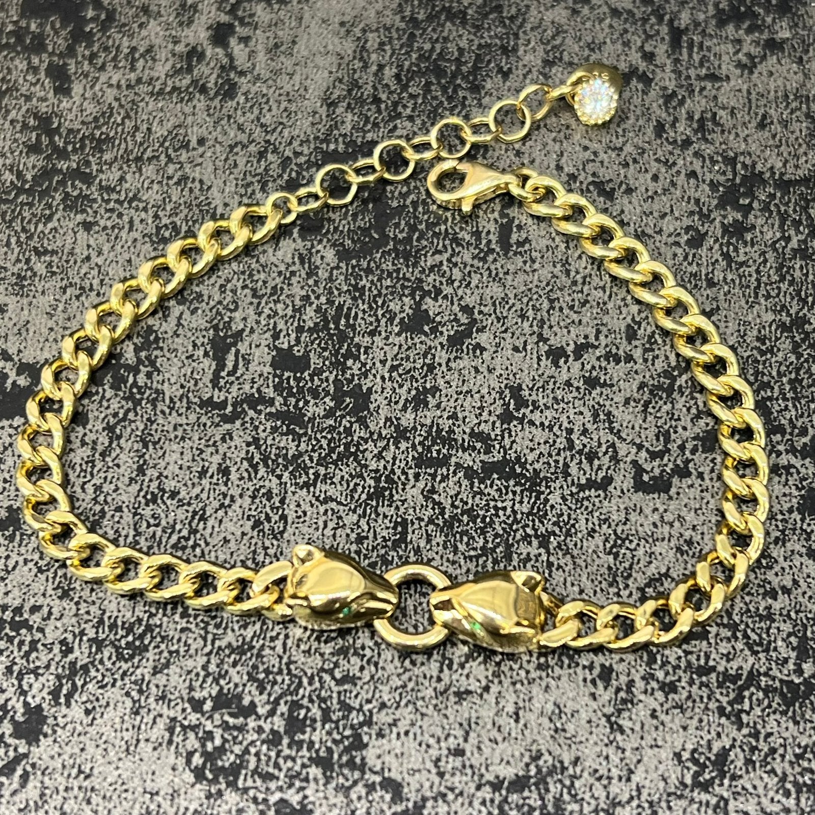 14 karaat gouden armband panter schakel, Ophalen of Verzenden, Nieuw, Goud