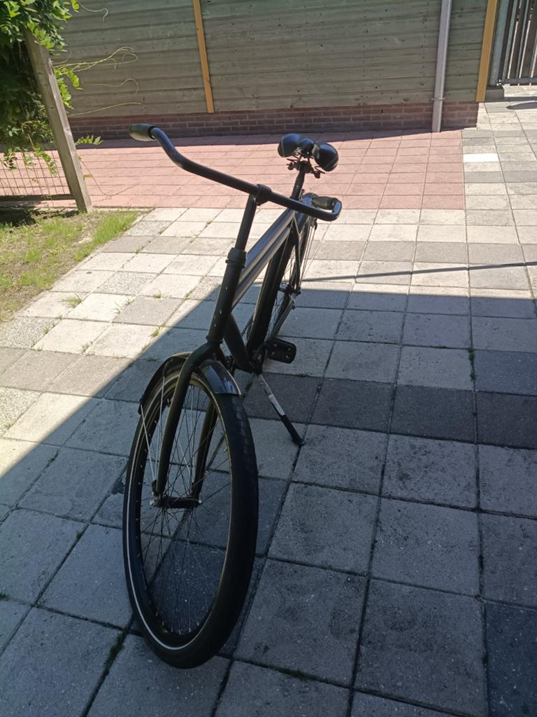 Zwarte herenfiets met terugtraprem, Fietsen en Brommers, Fietsen | Heren | Herenfietsen, Ophalen, Gebruikt