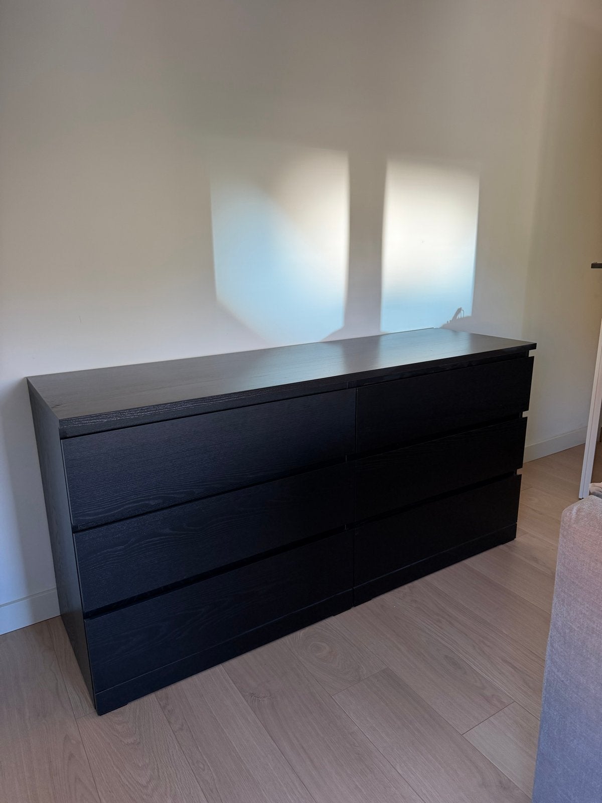IKEA Malm ladekast zwart hout, 6 lades, 5 laden of meer, Ophalen, Zo goed als nieuw, Overige houtsoorten