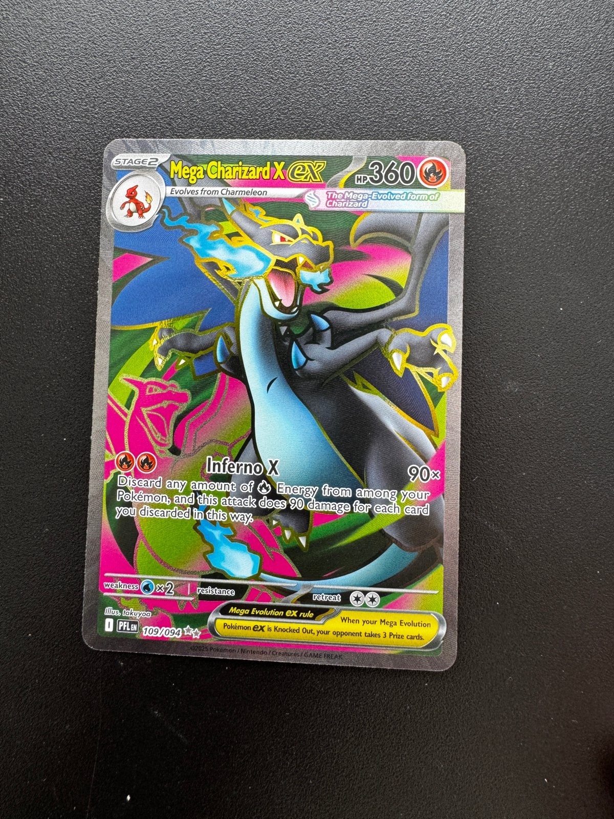 Mega Charizard X ex 109/094 - Phantasmal Flames Pokémon, Ophalen of Verzenden, Nieuw, Losse kaart, Foil
