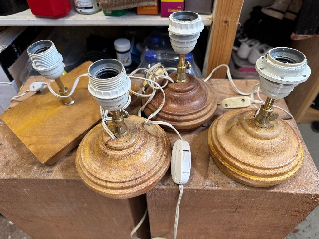 lampenkap poten voor vaas of pot van hout, Ophalen of Verzenden, Hout