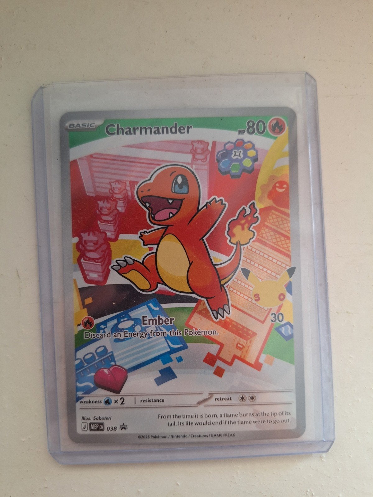 Charmander Pokémon Kaart - Celebrations Classic Collection, Ophalen of Verzenden, Zo goed als nieuw, Losse kaart