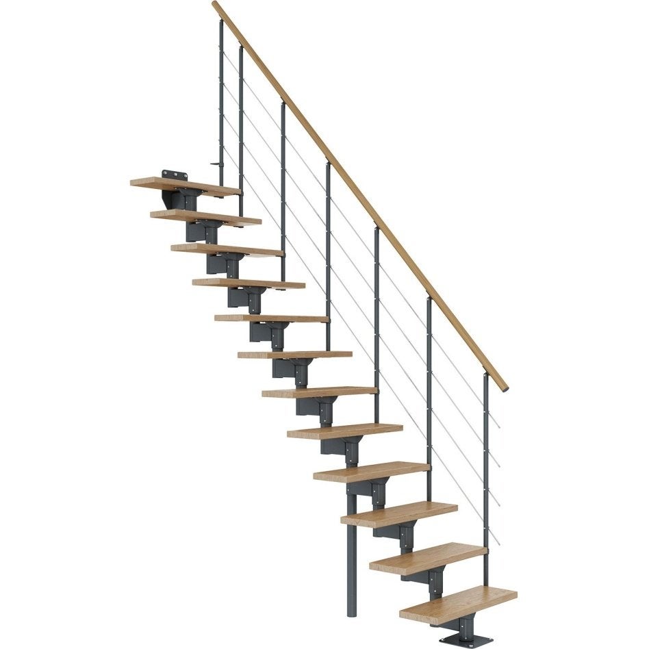 NIEUW -  Middemboom trap van metaal met houten treden, Doe-het-zelf en Verbouw, Ladders en Trappen, Ophalen, Nieuw, 2 tot 4 meter
