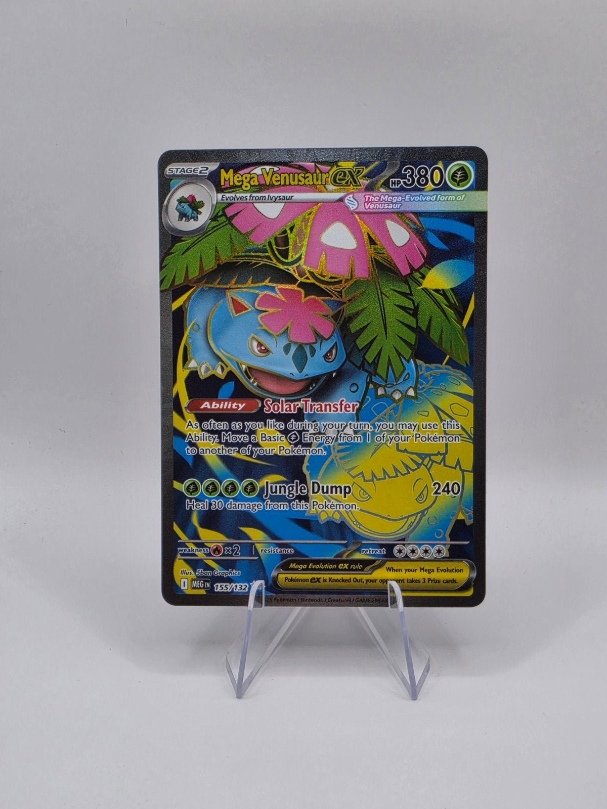 Mega Venusaur EX 153/132 Pokémon Kaart, Ophalen of Verzenden, Zo goed als nieuw, Losse kaart, Foil