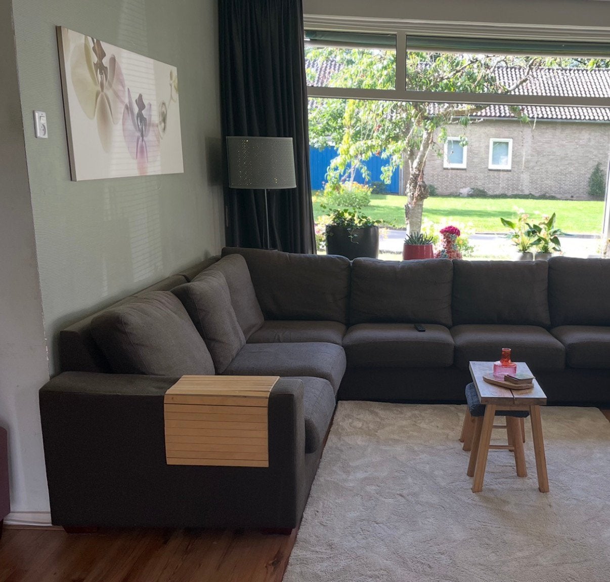 Gordijnen antraciet/zwart, Huis en Inrichting, Ophalen of Verzenden, Zo goed als nieuw, Zwart