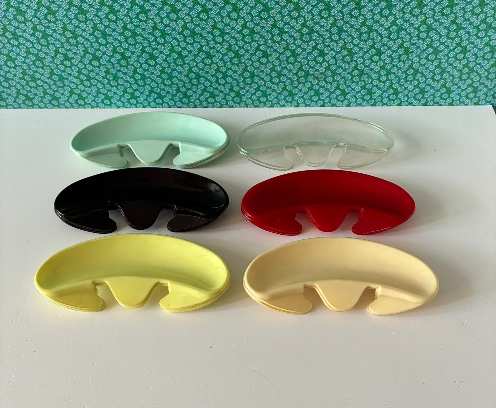 12 vintage 60’s saus / visgraat bakjes voor aan bord, Kunststof, Gebruikt, Overige typen, Vintage