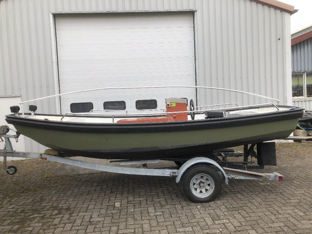 SLOEP consoleboot visboot aluminium, Ophalen, Gebruikt