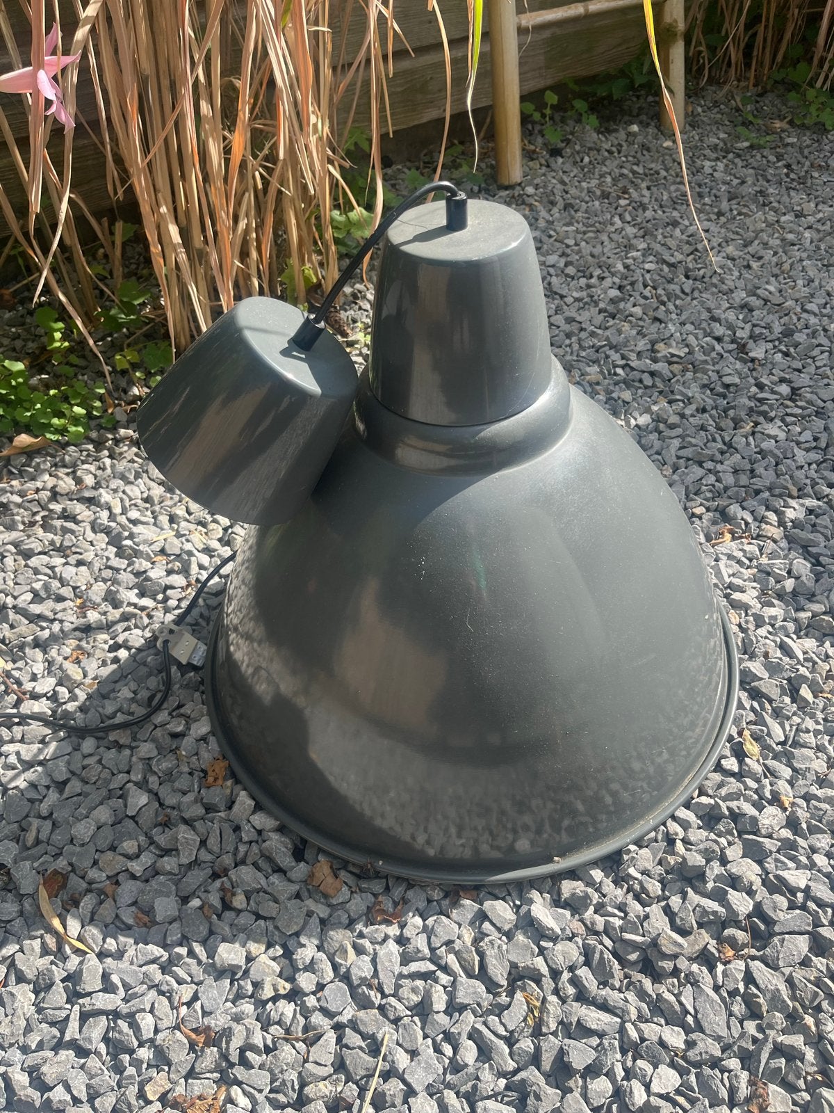 Grote industriële hanglamp van Ikea - Donkergrijs, Ophalen, Gebruikt, Metaal, E27 (groot)
