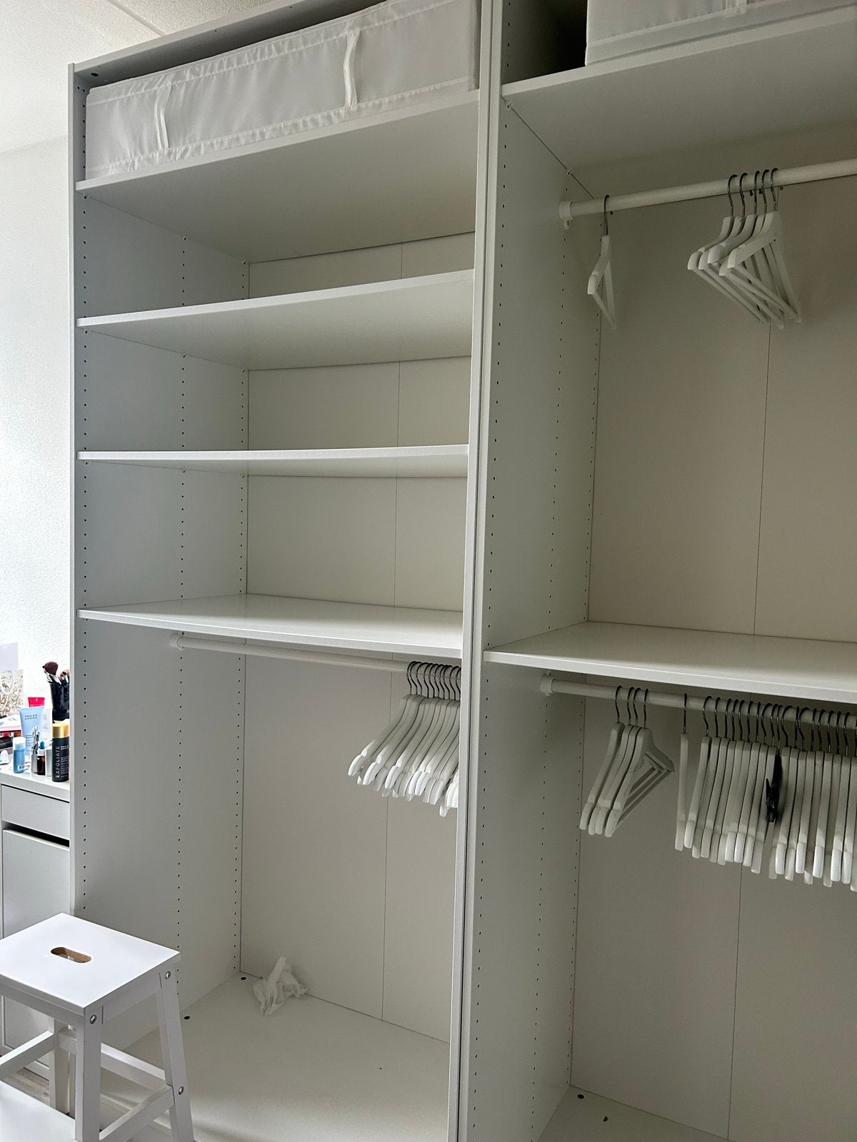Witte IKEA Pax kast 100cm met 4 planken en 1 roede, Ophalen, Gebruikt, 200 cm of meer, 50 tot 100 cm