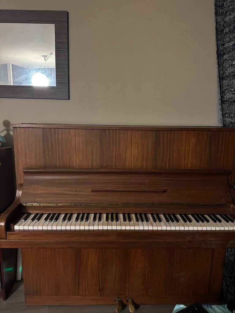 Vintage Golden Wooden Piano - Gebruikt, Muziek en Instrumenten, Piano's, Ophalen, Gebruikt, Bruin, Piano