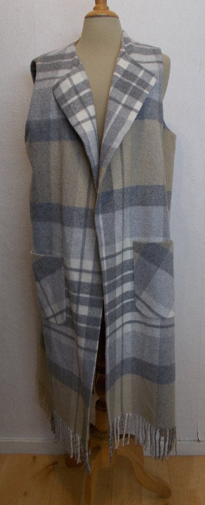 Mooi chique lang wol mix vest/jas! XL/18, Kleding | Dames, Verzenden, Zo goed als nieuw, Maat 46/48 (XL) of groter, Bruin