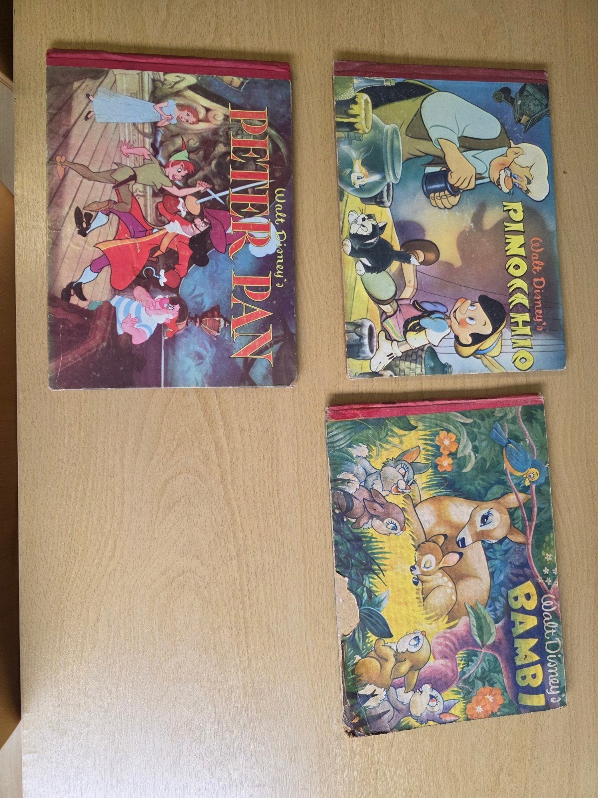 Disney Vintage Boeken: Peter Pan, Pinokkio, Bambi, Ophalen of Verzenden