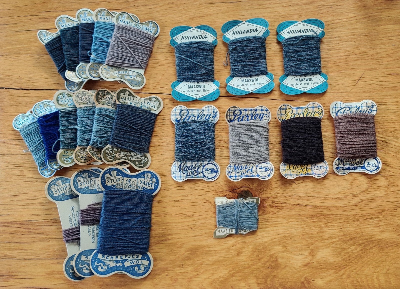 Partij vintage stopwol/maaswol, 22 stuks, Jaren 40/60, Hobby en Vrije tijd, Ophalen of Verzenden, Gebruikt, Handborduren, Overige typen