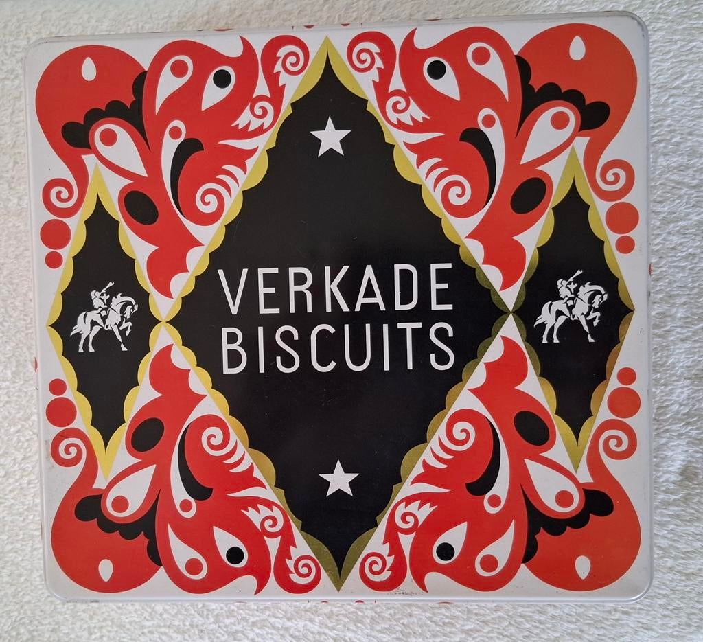 Verkade blik, Ophalen of Verzenden, Gebruikt, Koek(jes), Verkade