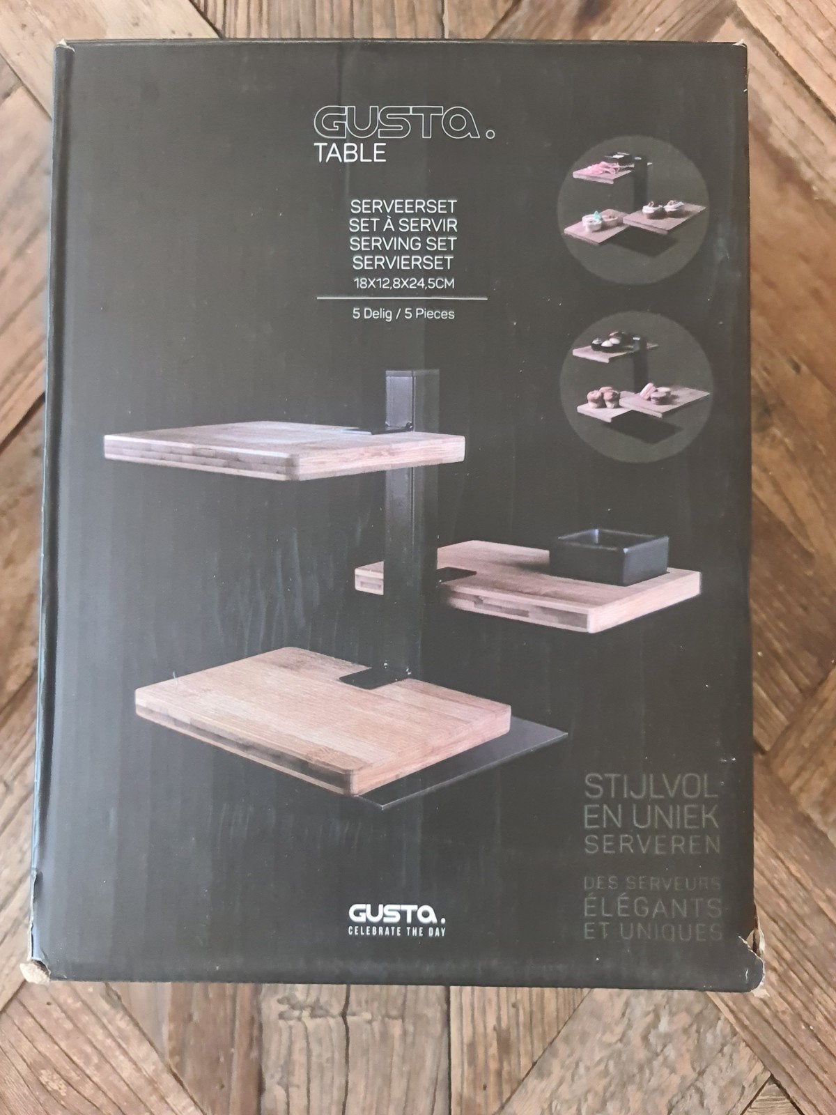Gusta Serveerset 5-delig - laatste, Huis en Inrichting, Overige typen, Hout, Nieuw, Gusta