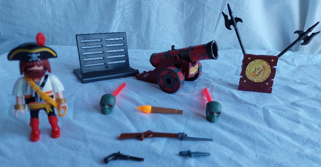 Playmobil 6163 Piraat met Grote Rode Kanon, Pirates, Gebruikt, Complete set, Overige typen