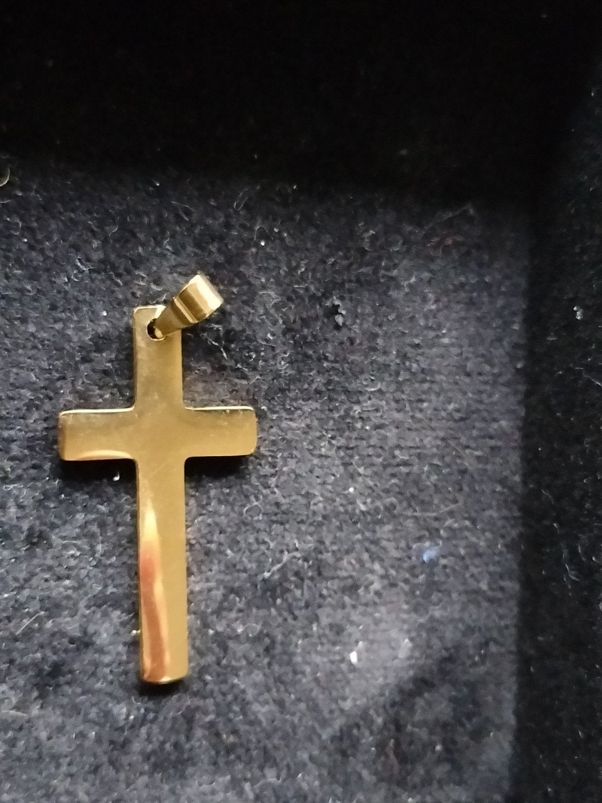 Goudkleurig Kruis Hanger - Goldplate, Overige materialen, Ophalen of Verzenden, Zo goed als nieuw, Kruis of Symbool