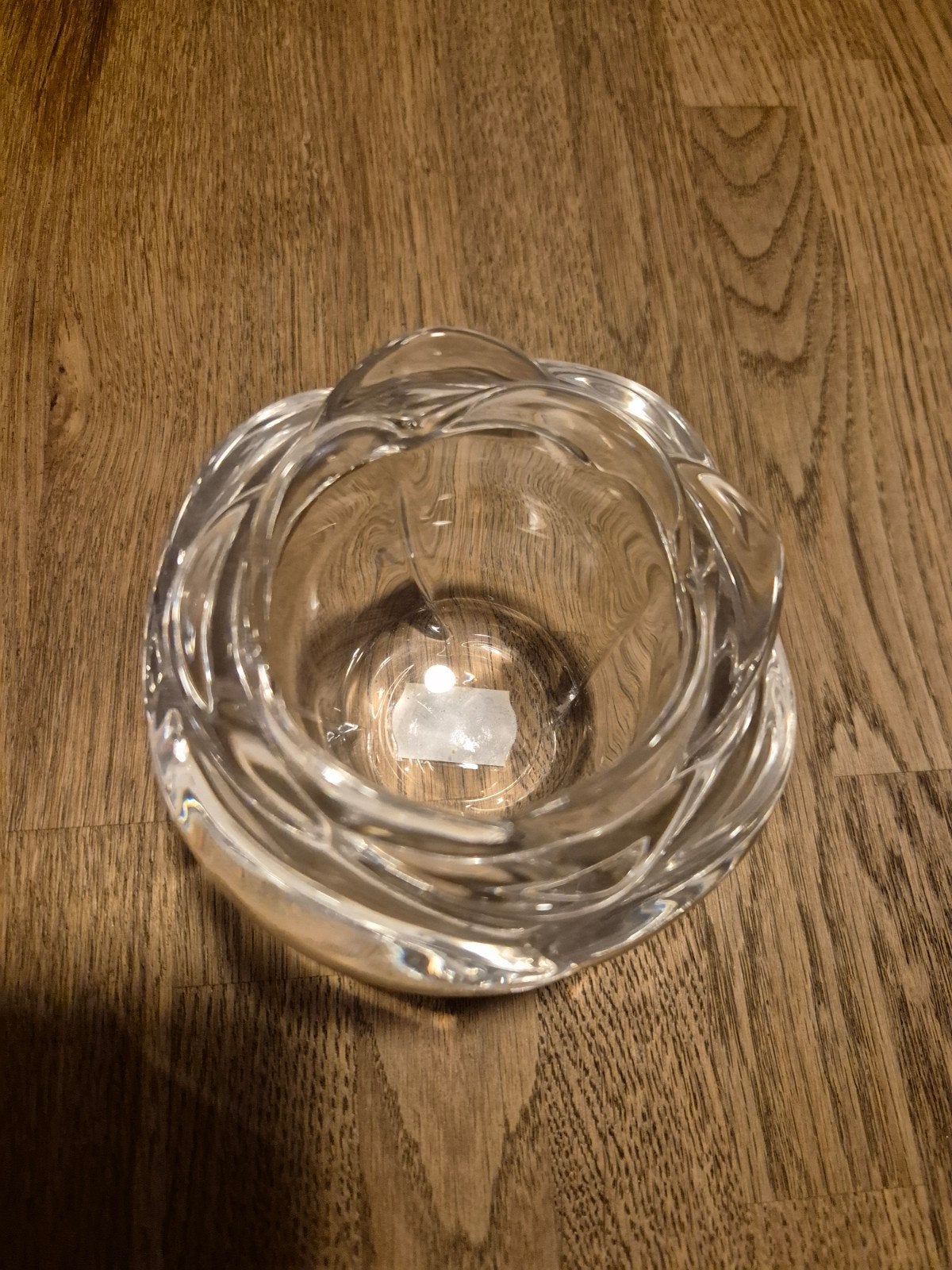 Glazen theelichthouder/schaaltje in roosvorm, Ophalen of Verzenden, Zo goed als nieuw, Modern, Wit