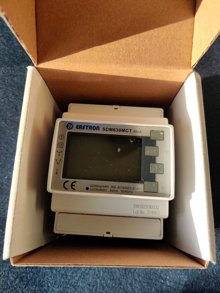 Eastron SDM630MCT MID 40mA Modbus 3-fase kWh meter NIEUW, Ophalen of Verzenden, Nieuw