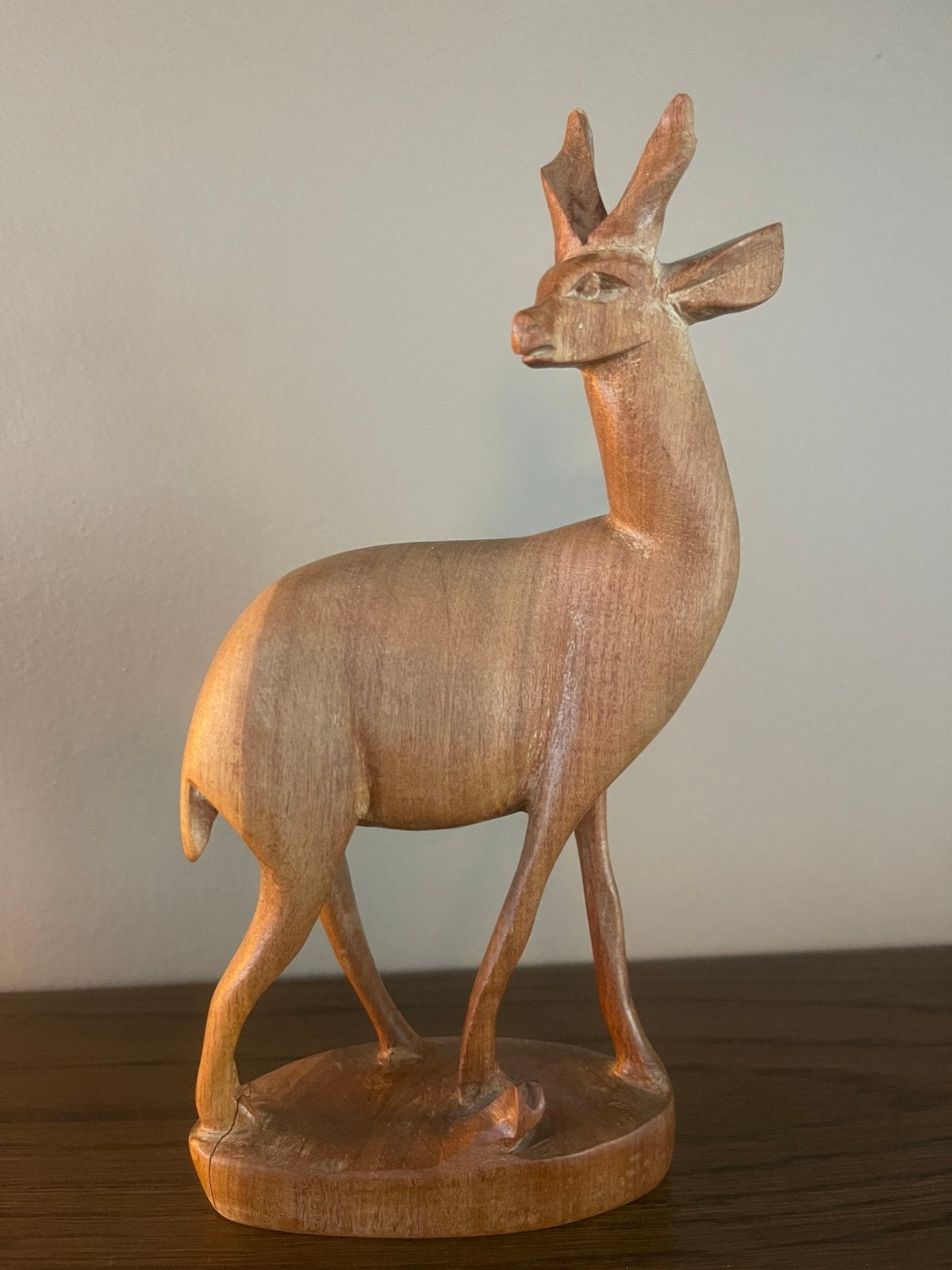 Vintage houten hert / antilope, Ophalen, Overige onderwerpen, Houtsnijwerk, Minder dan 20 cm