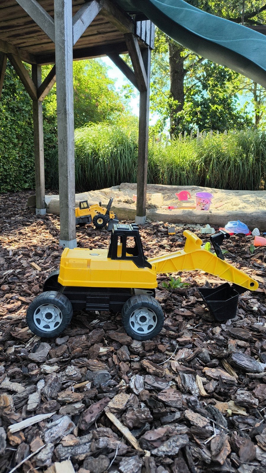 Grote gele zit graafmachine voor kinderen +1 gratis, Ophalen of Verzenden, Gebruikt