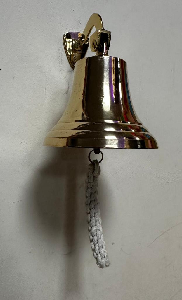 Scheepsbel messing bel goud wanddeco cafe decoratie deco