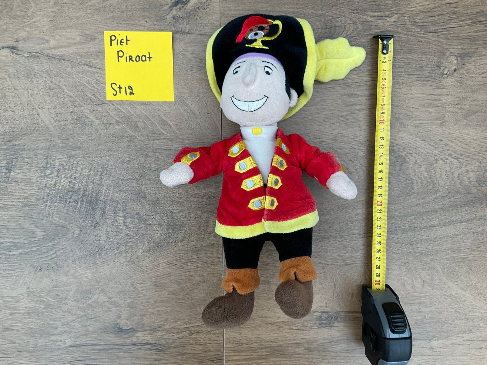 Zgan gebruikte, niet kapot, Piet Piraat knuffel Studio 100, Verzamelen, Ophalen, Overige figuren, Gebruikt, Beeldje of Figuurtje