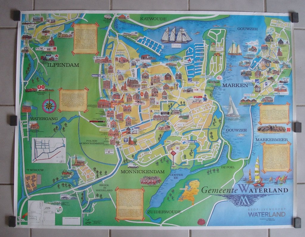 Poster Gemeente Waterland, Ophalen, Deurposter of groter, Rechthoekig Liggend, Zo goed als nieuw