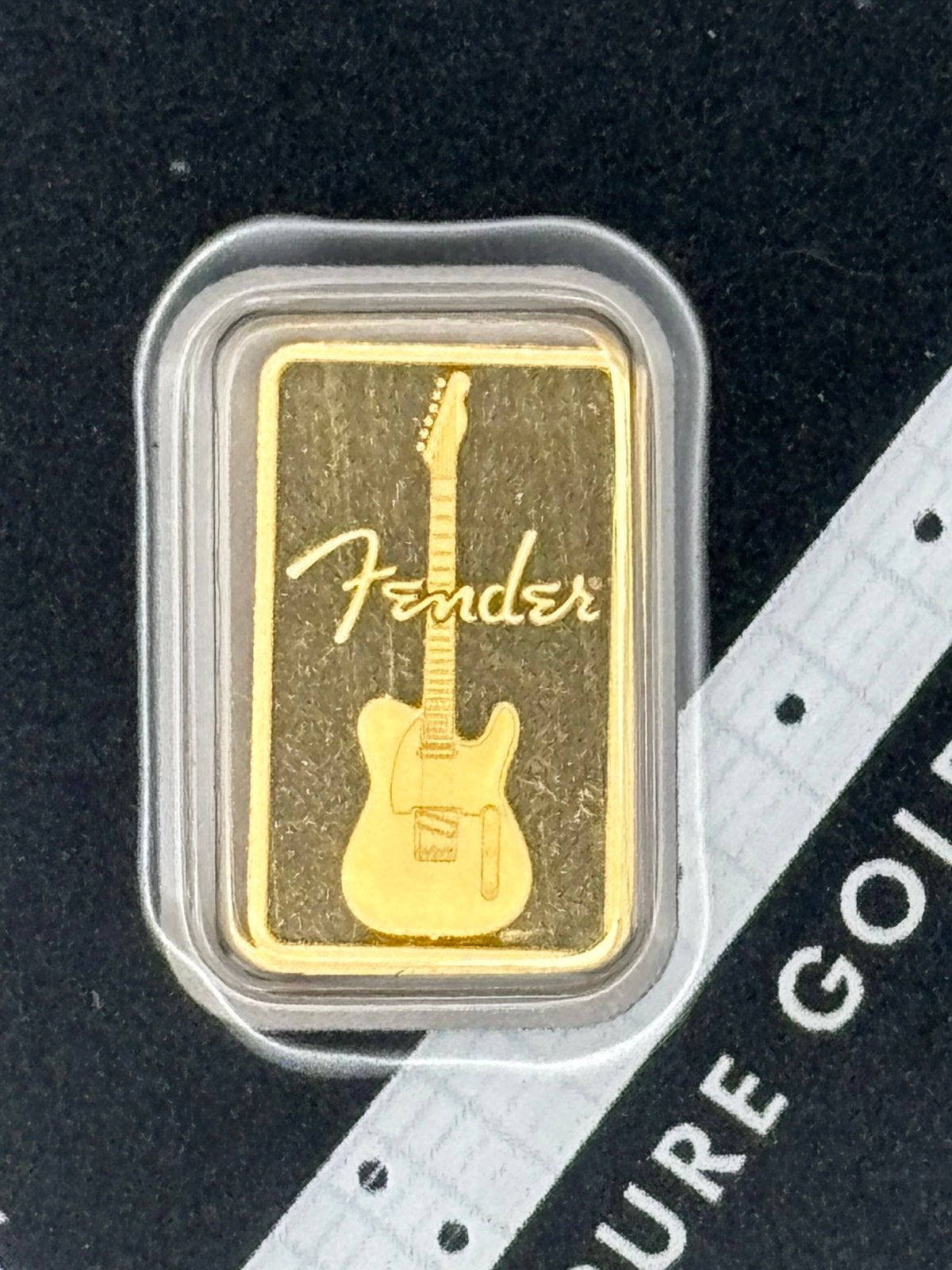 1 gram Fender Guitar .9999 goud baar Bar pamp suisse, Ophalen of Verzenden, Goud