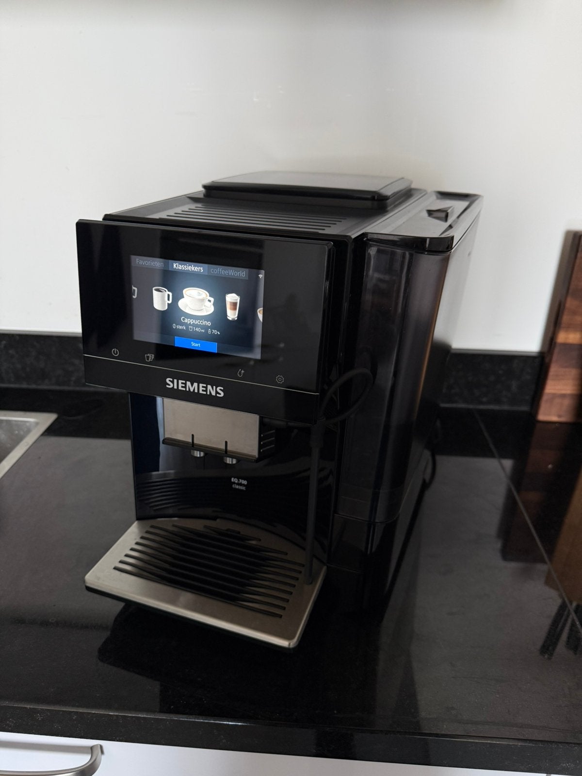 Siemens EQ700 Classic Piano Black + 1 jaar Garantie, Ophalen, Afneembaar waterreservoir, 10 kopjes of meer, Koffiemachine