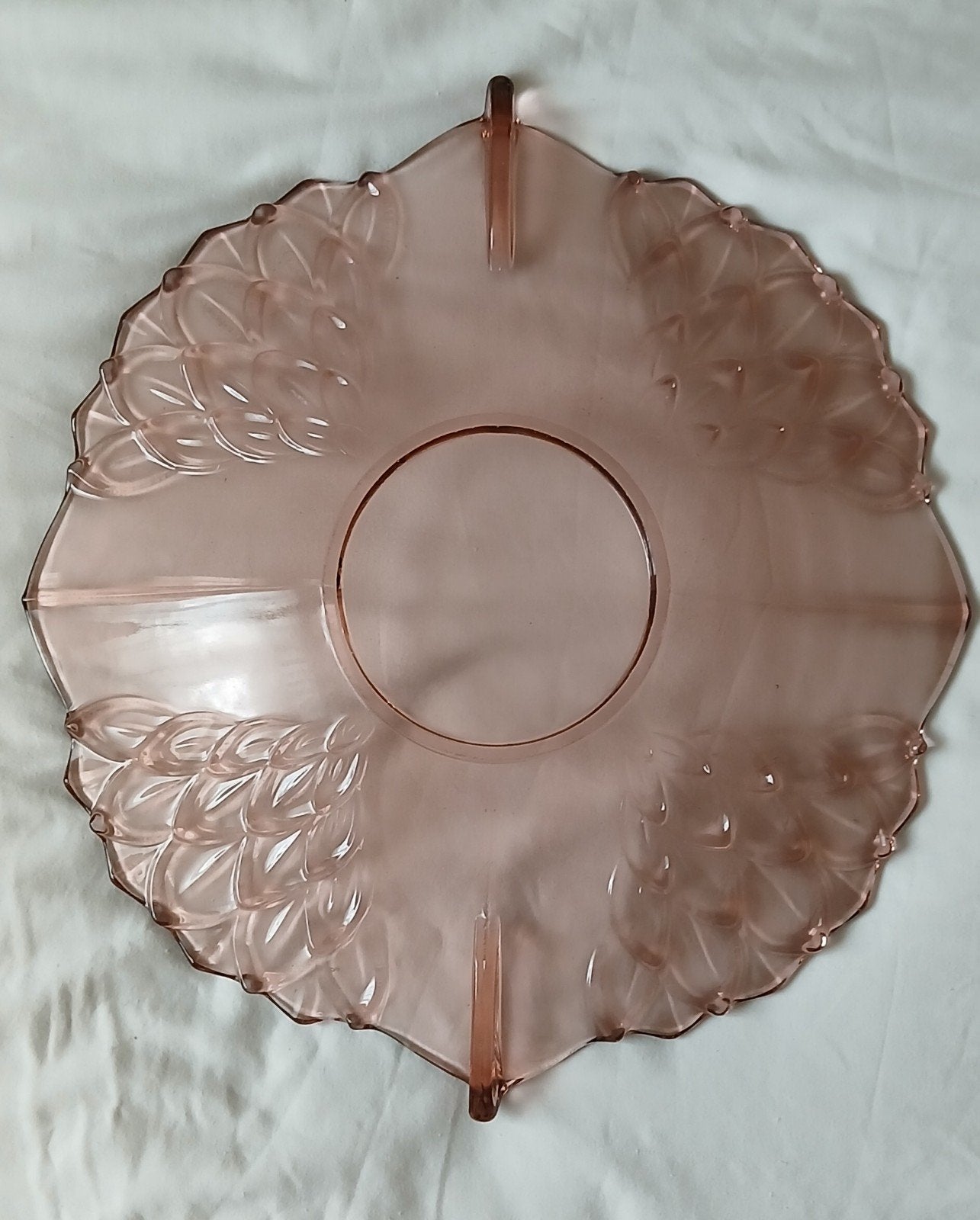 Art Deco roze persglas schaal Stolzle i.z.g.st., Ophalen of Verzenden