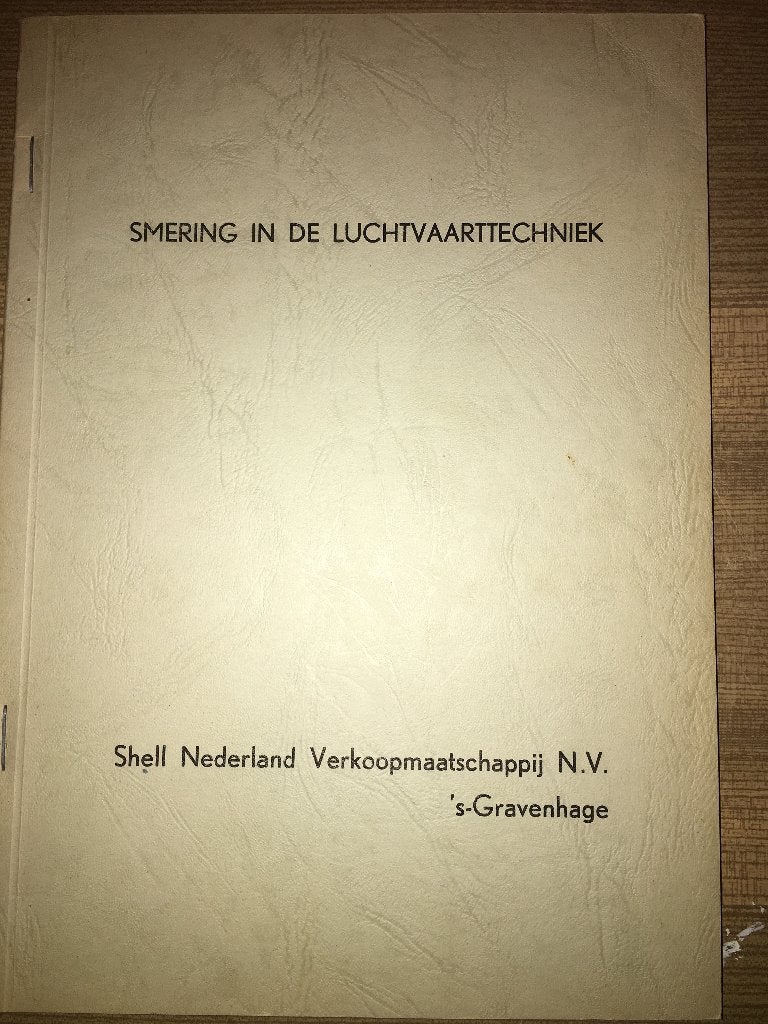 Shell Smering in de luchtvaart techniek brochure folder boek, Ophalen of Verzenden, Zo goed als nieuw, Boek of Tijdschrift