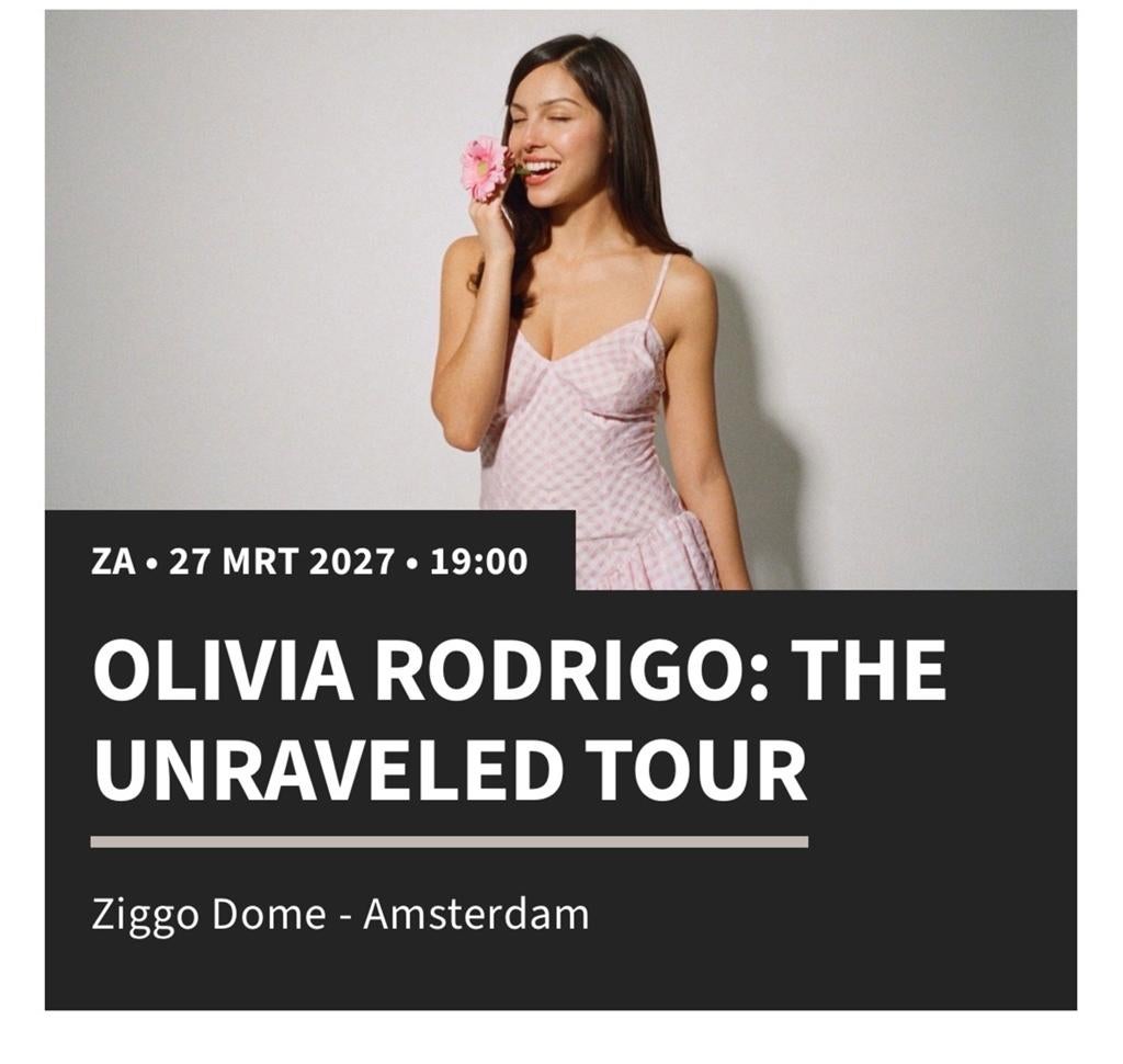 2 tickets Olivia Rodrigo 27 maart, Tickets en Kaartjes, Twee personen, Maart