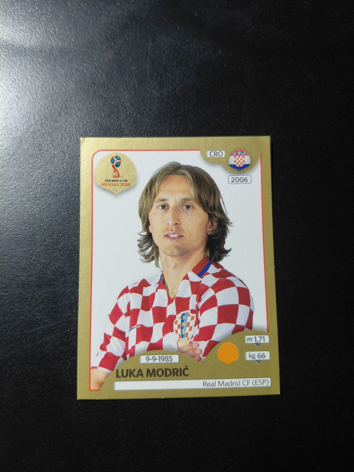 Luka modric (gold edition) panini wk 2018 kraotie, Verzenden, Nieuw, Buitenlandse clubs, Poster, Plaatje of Sticker