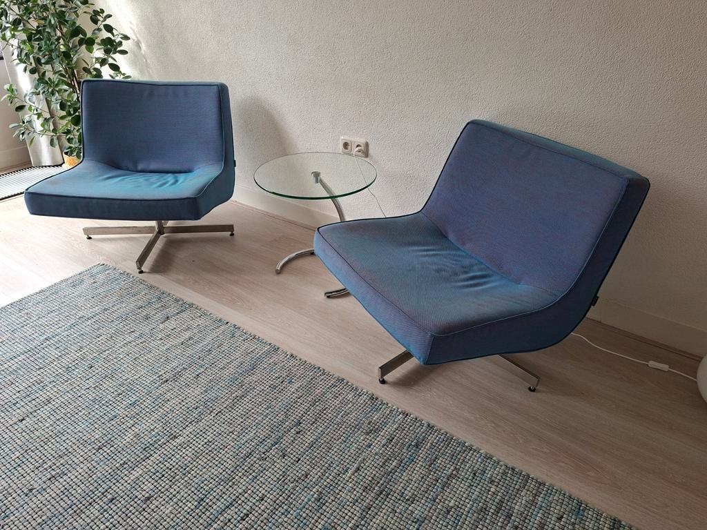 2 Harvink Do Draaifauteuils - Steelcut Bekleding, Huis en Inrichting, Fauteuils, Ophalen, Gebruikt, 75 tot 100 cm, Stof