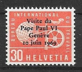 Zwitserland - BIT-ILO 1969  Pausbezoek, Verzenden, Postfris