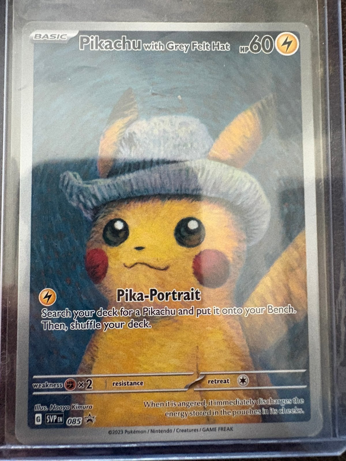 Pikachu with grey felt hat vincent van gohg kaart, Ophalen, Zo goed als nieuw