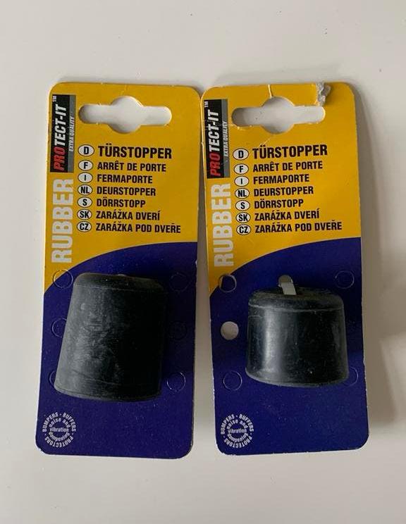 Twee nieuwe rubberen deurstoppers  Protect-It, zwart, Ophalen of Verzenden, Nieuw, Binnen