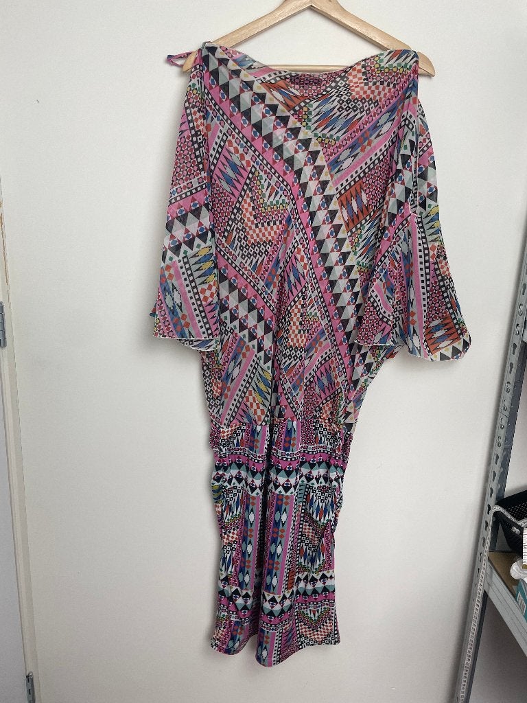 Tessa Koops bohemian tuniek jurk maat XL roze geometrisch, Kleding | Dames, Herenstraat 15C / 29, 1015 BZ Amsterdam, Tessa Koops Wholesale B.V.